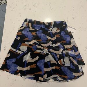 Nine West Women's Mini Skirt - Blue, Black, and Brown Abstract